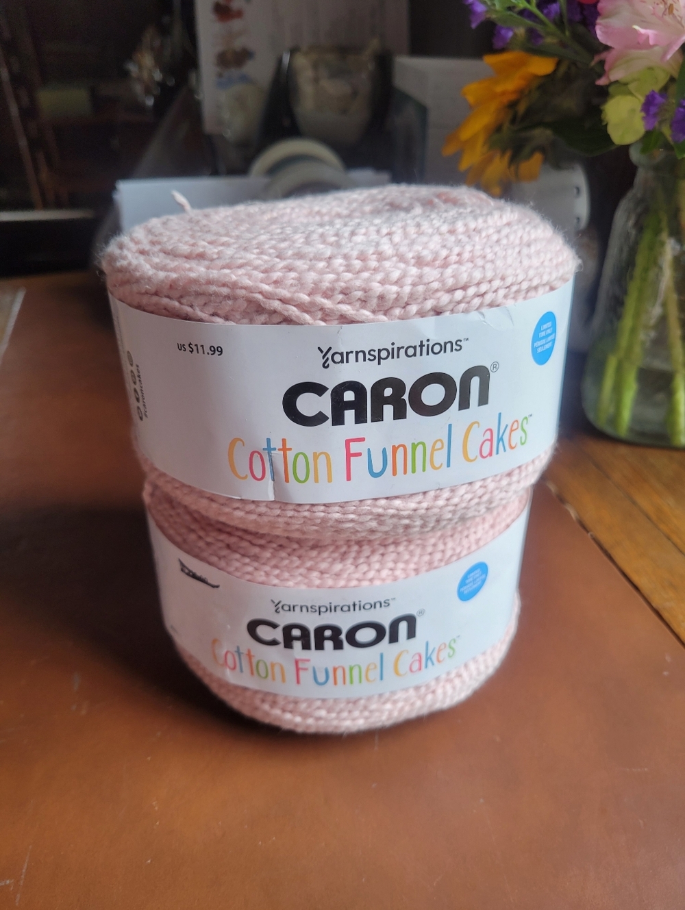 2 CARON  COTTON CAKES Primrose 100% Cotton
